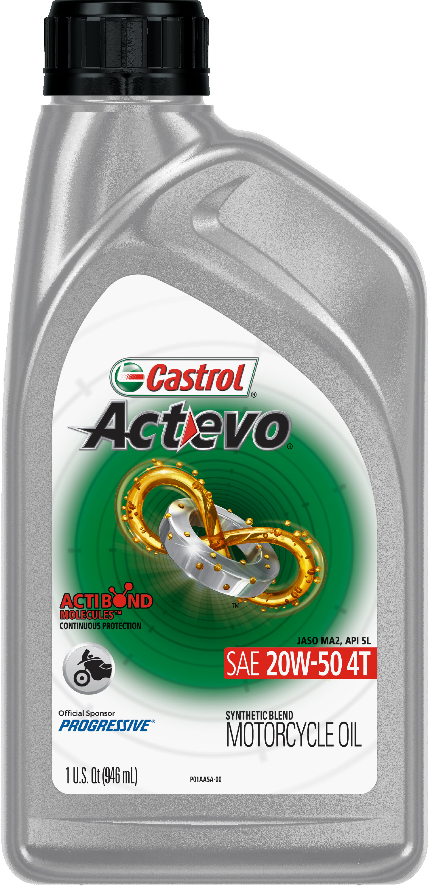 CASTROL ACT>EVO SYNTHETIC BLEND OIL 4T 20W50 1QT