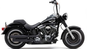 COBRA 3" NH SERIES SLIP-ONS BLACK FAT BOY/DCE 07-17