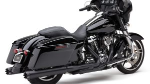 COBRA 4" DUAL CUT TIP SLIP-ON BLACK FLH/FLT 17-22
