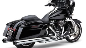 COBRA 4" DUAL CUT TIP SLIP-ON CHROME FLH/FLT 95-16