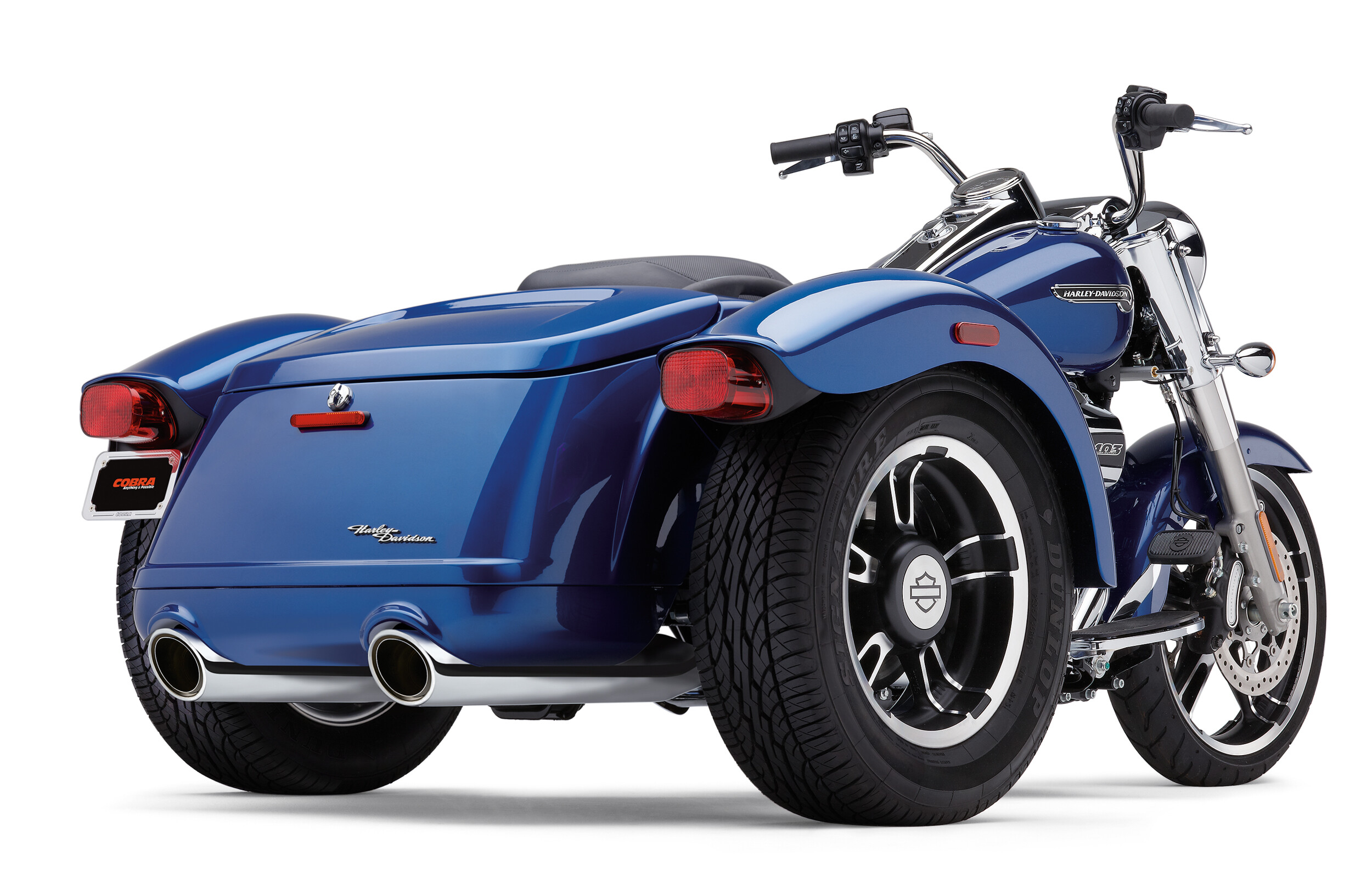 COBRA 909-TWINS 4" SLIP-ONS CHROME FREEWHEELER 15-22