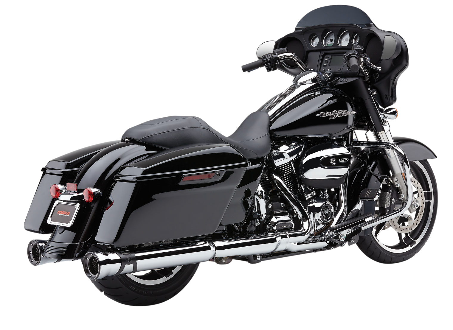 COBRA 4" RACE-PRO SLIP-ONS CHROME FLH/FLT 17-22