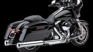 COBRA 4" NH SLIP-ONS CHROME INDIAN LEATHER BAG