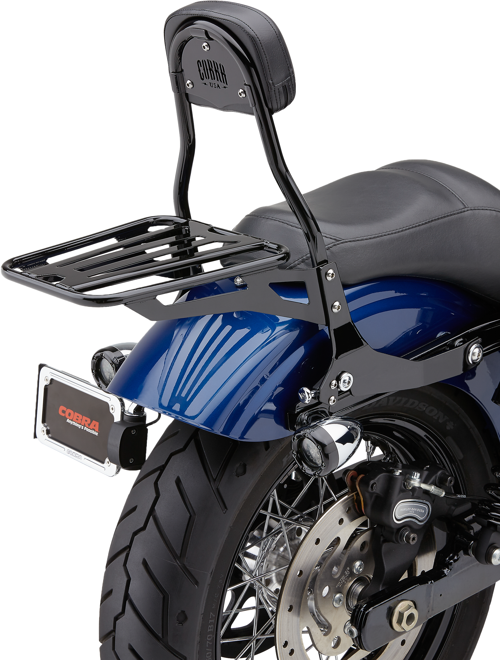 COBRA DETACHABLE BACKREST ROUND BLACK DYNA 06-17