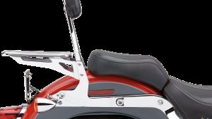 COBRA DETACHABLE BACKREST ROUND CHROME SOFTAIL 07-17