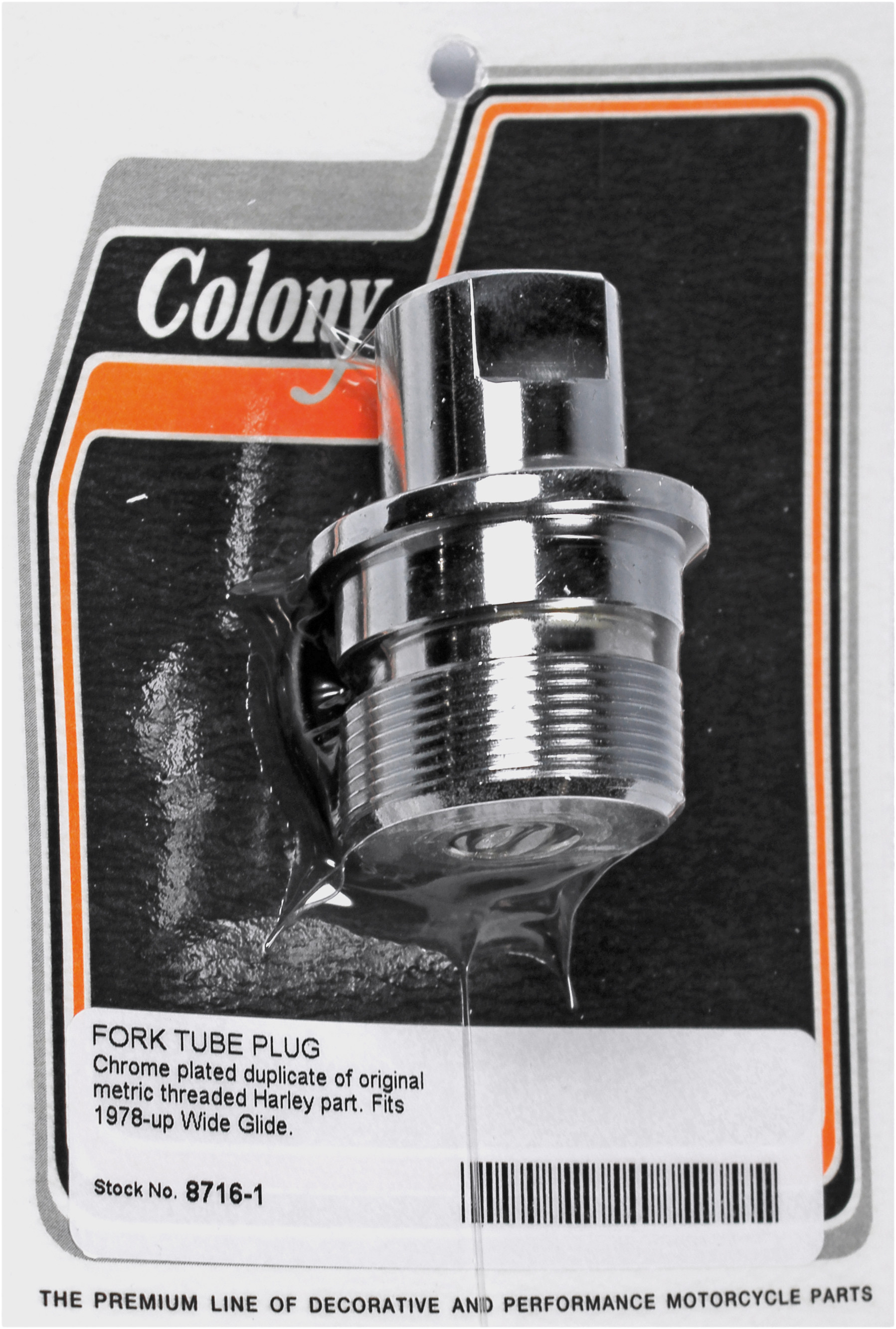 COLONY MACHINE FORK TUBE PLUG WIDE GLIDE WIDEGLIDE 78-17