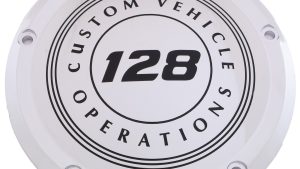 CUSTOM ENGRAVING 7   M8 FLT/FLH DERBY COVER 128 CVO CHROME