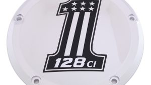 CUSTOM ENGRAVING 6   M8 SOFTAIL DERBY COVER 128 CHROME