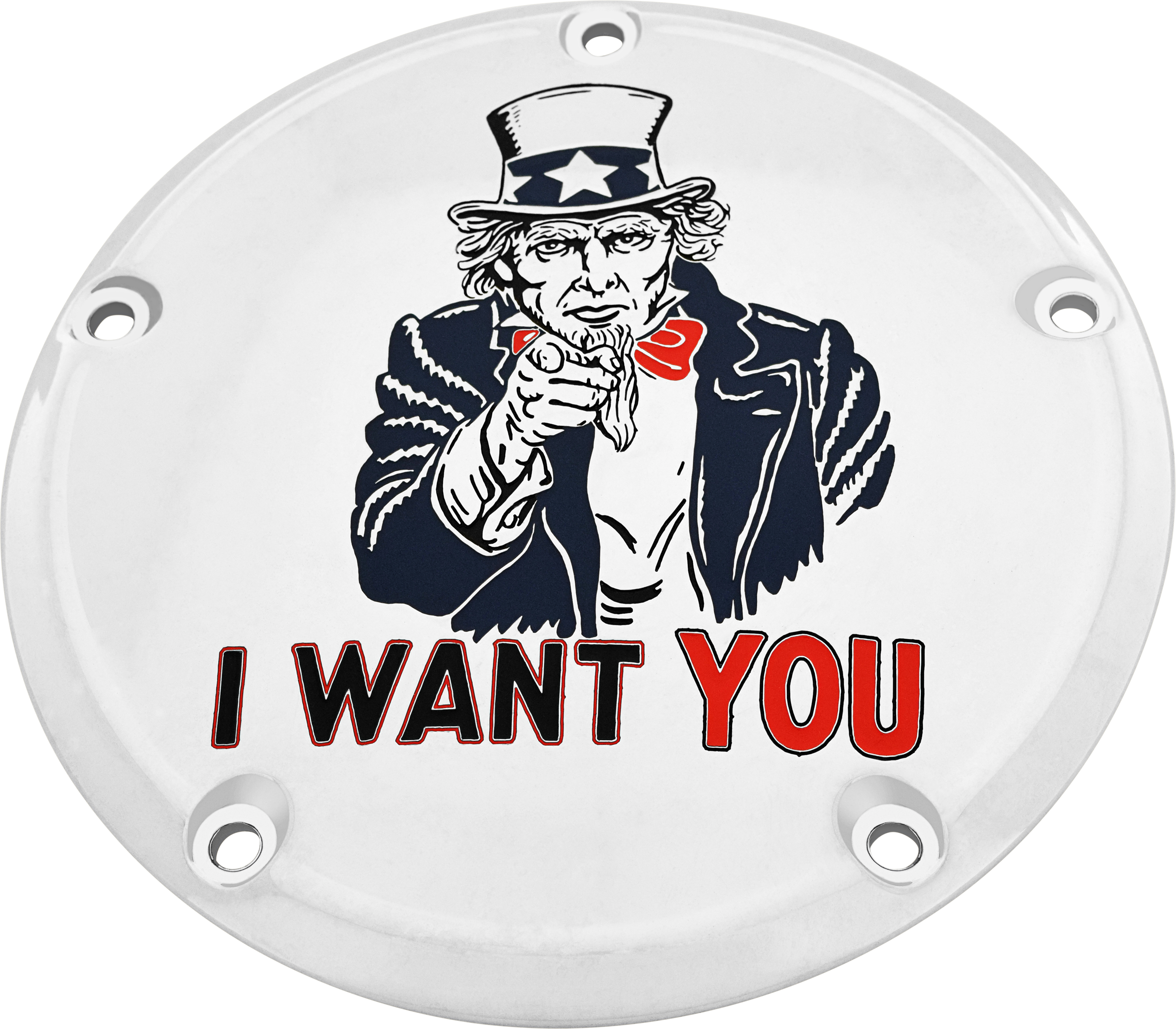 CUSTOM ENGRAVING 7 M8 TOURING DERBY COVER UNCLE SAM CHROME