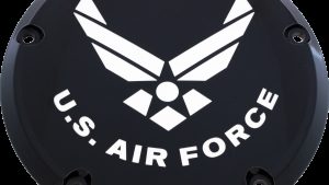 CUSTOM ENGRAVING 6   M8 SOFTAIL DERBY COVER AIR FORCE BLACK