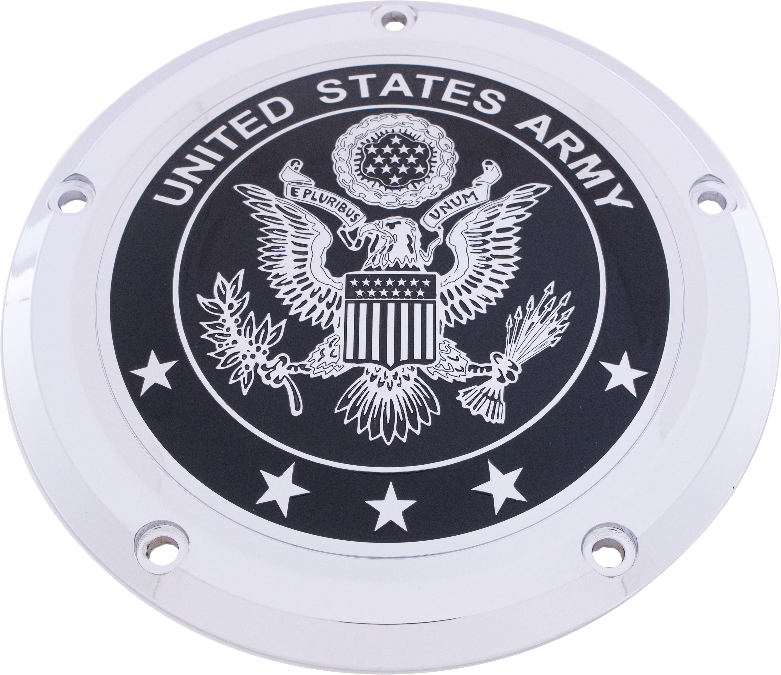 CUSTOM ENGRAVING 6 M8 SOFTAIL DERBY COVER ARMY CHROME