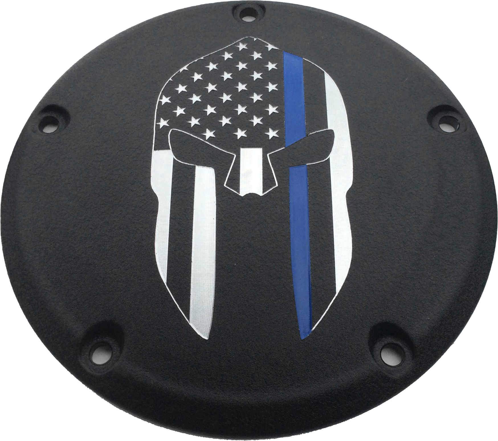 CUSTOM ENGRAVING 7 TC DERBY COVER SPARTA BLUE LINE BLACK