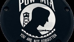 CUSTOM ENGRAVING 7   TC DERBY COVER POW-MIA BLACK