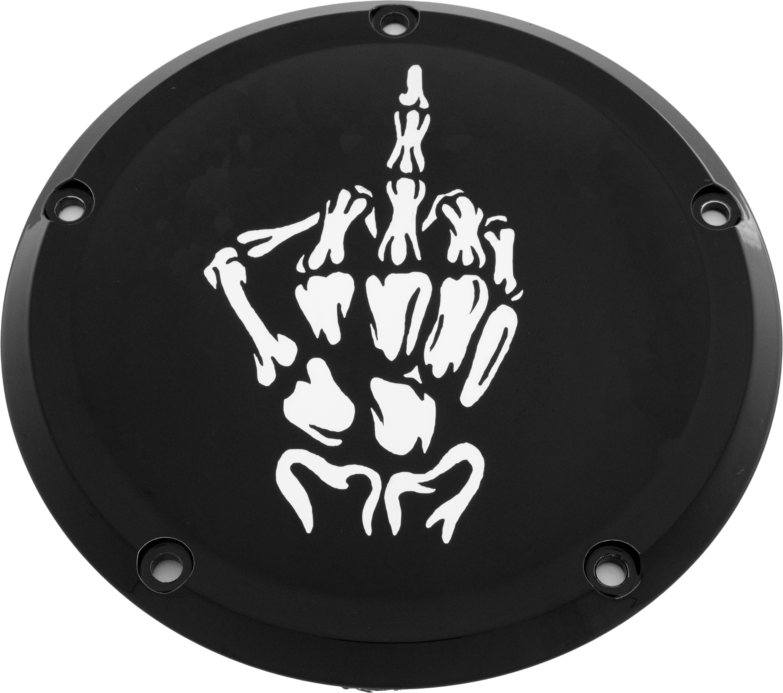 CUSTOM ENGRAVING 7 M8 FLT/FLH DERBY COVER BONE FINGER BLACK