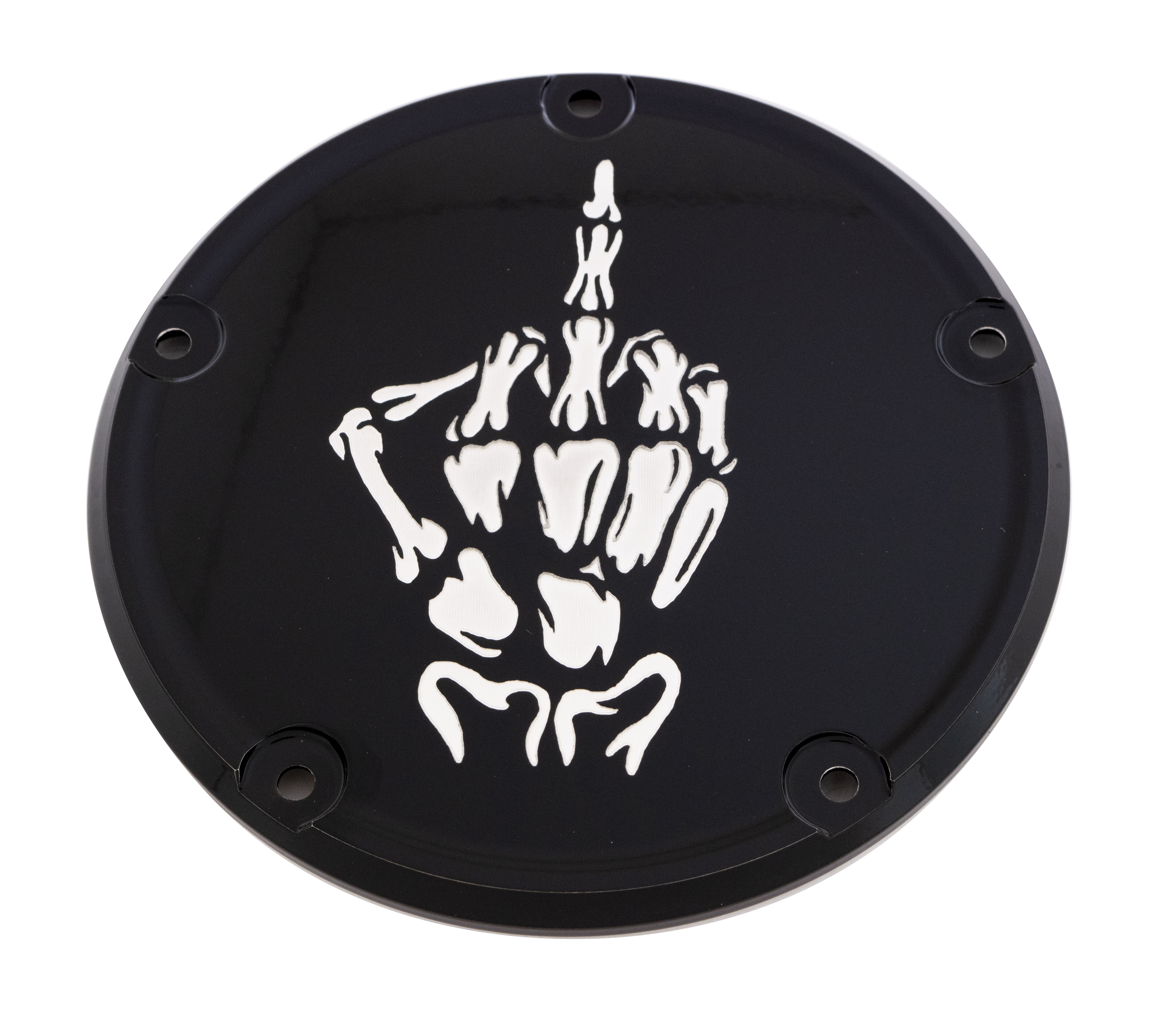 CUSTOM ENGRAVING 6 M8 SOFTAIL DERBY COVER BONE FINGER BLACK
