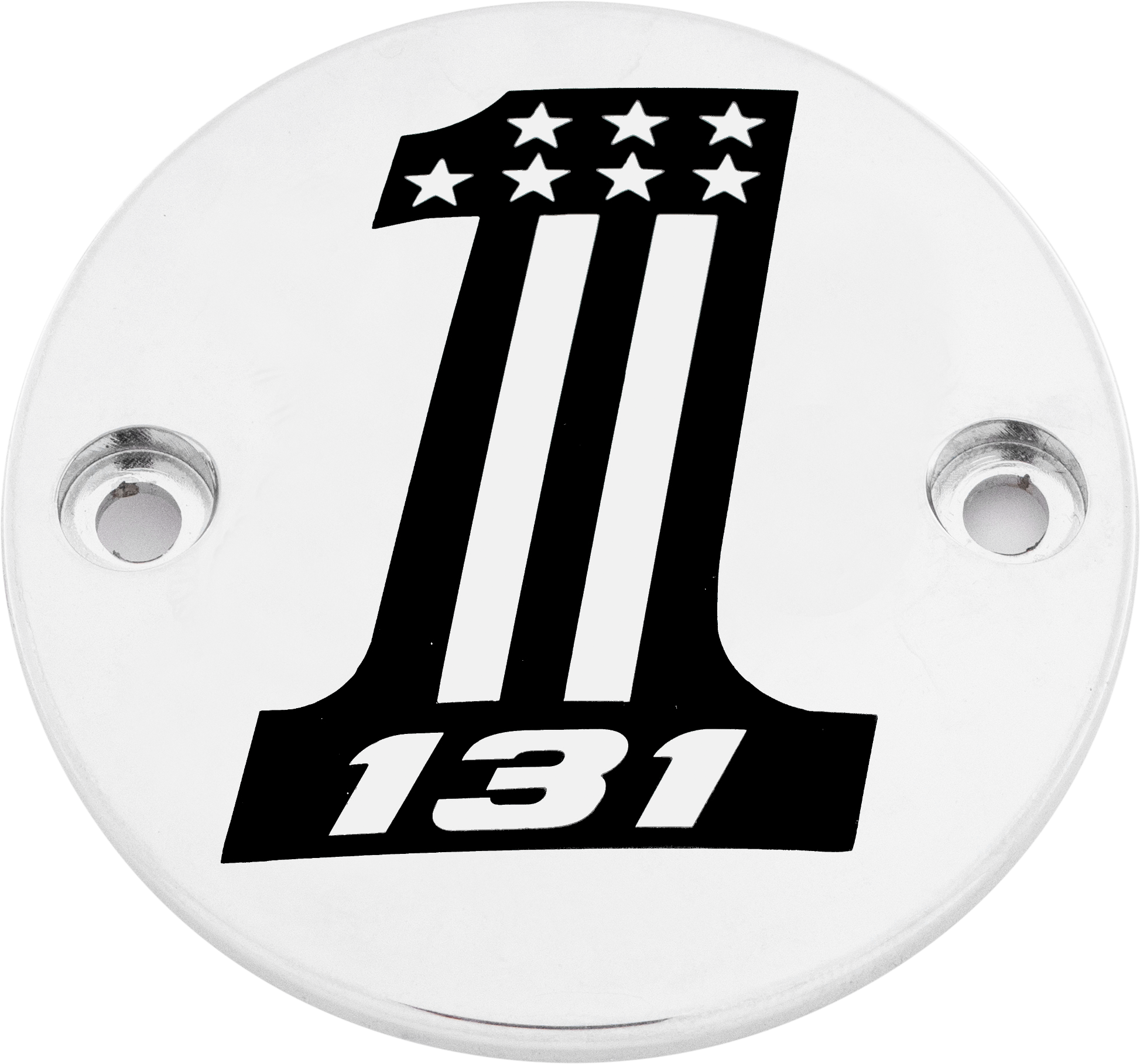 CUSTOM ENGRAVING M8 TIMER COVER 131 CHROME