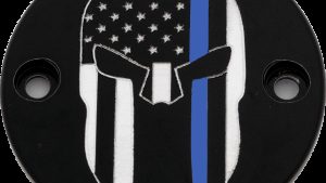 CUSTOM ENGRAVING M8 TIMER COVER SPARTA BLUE LINE BLACK