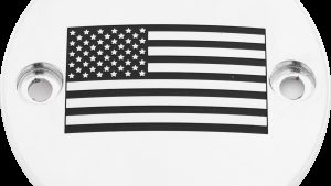 CUSTOM ENGRAVING M8 TIMER COVER AMERICAN FLAG CHROME