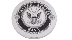 CUSTOM ENGRAVING M8 TIMER COVER NAVY CHROME