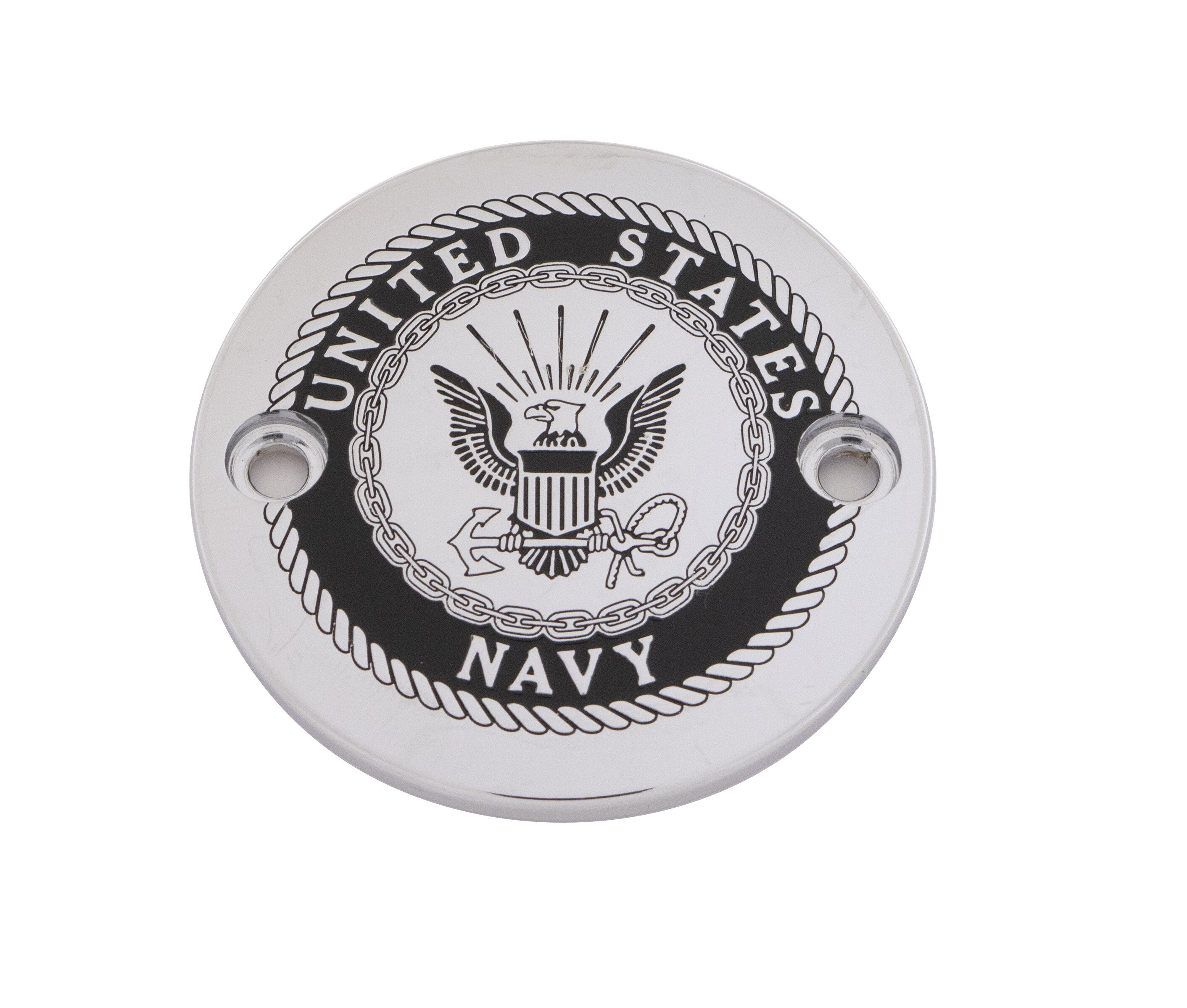 CUSTOM ENGRAVING M8 TIMER COVER NAVY CHROME