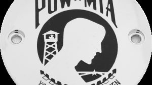 CUSTOM ENGRAVING M8 TIMER COVER POW-MIA CHROME