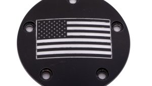 CUSTOM ENGRAVING TC TIMER COVER AMERICAN FLAG BLACK