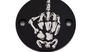 CUSTOM ENGRAVING M8 TIMER COVER BONE FINGER BLACK