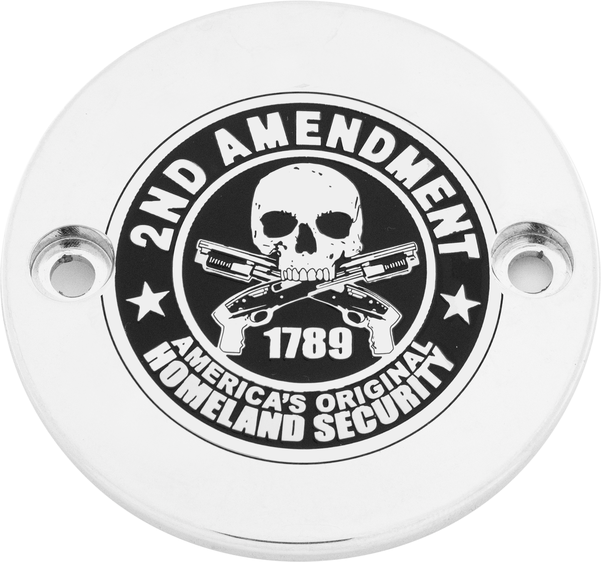 CUSTOM ENGRAVING M8 TIMER COVER 2A CHROME