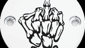 CUSTOM ENGRAVING M8 TIMER COVER BONE FINGER CHROME