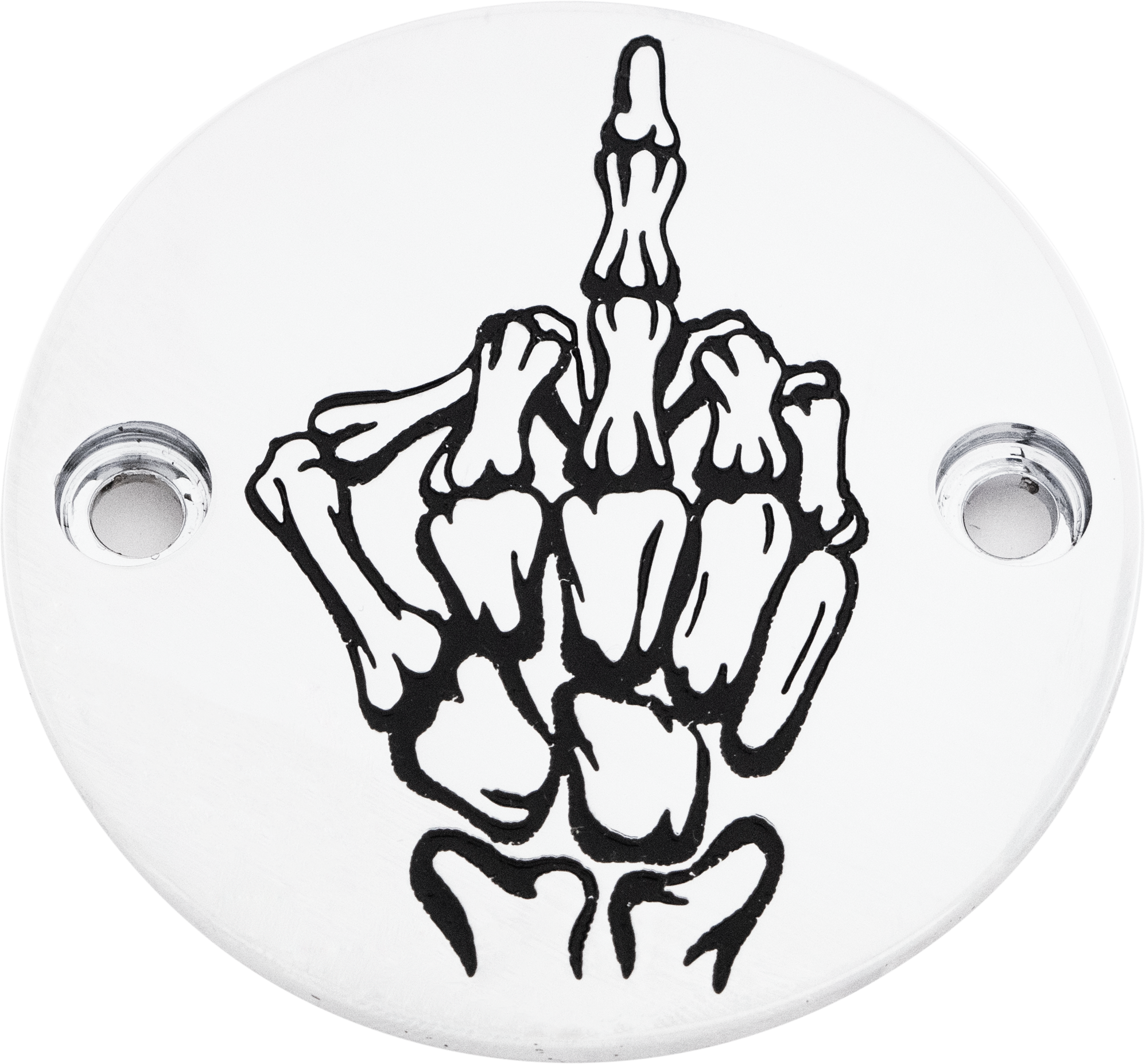 CUSTOM ENGRAVING M8 TIMER COVER BONE FINGER CHROME