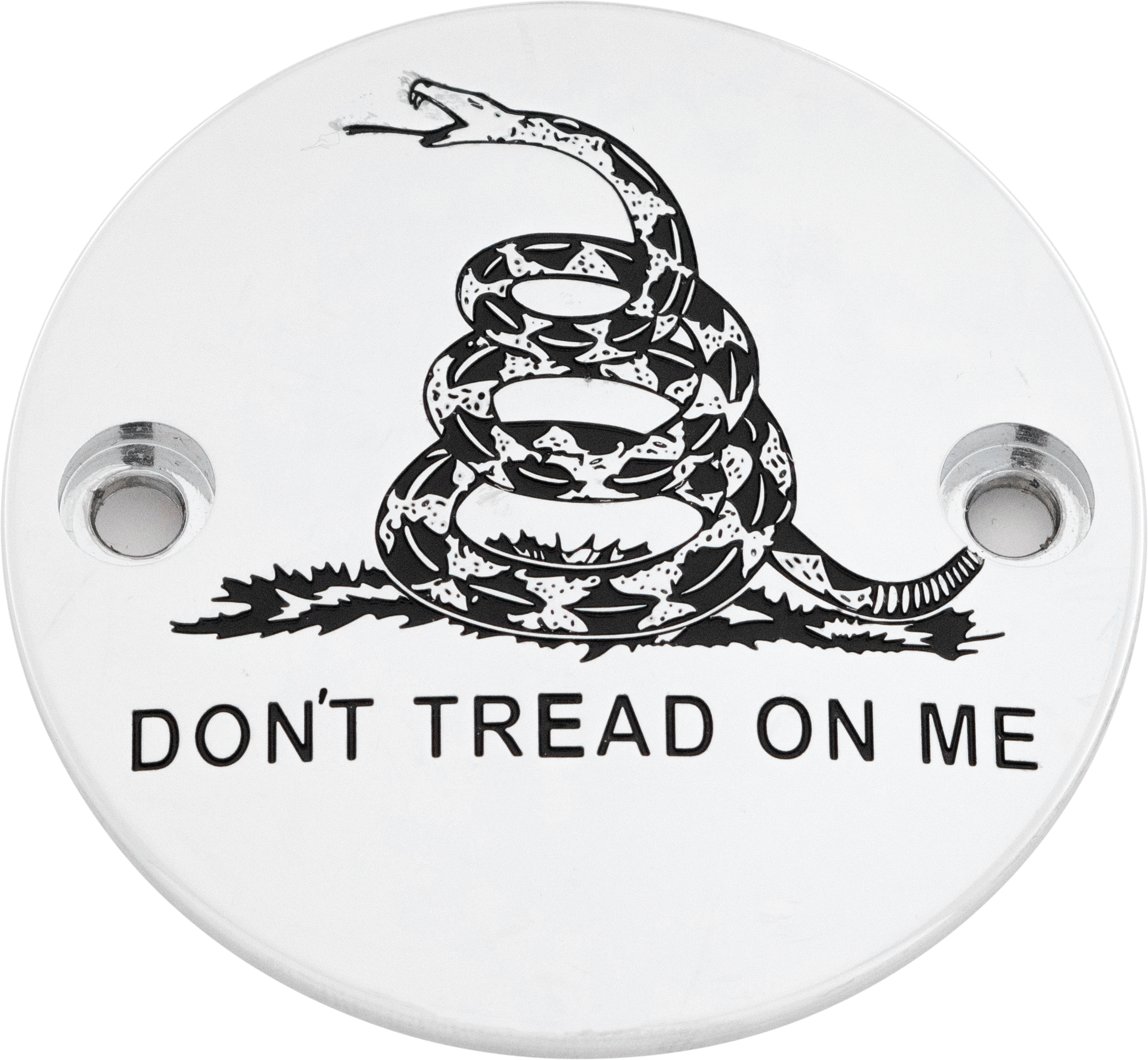 CUSTOM ENGRAVING M8 TIMER COVER DON'T TREAD CHROME