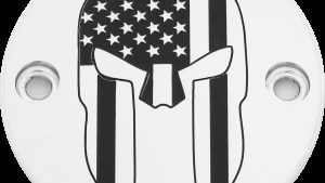 CUSTOM ENGRAVING M8 TIMER COVER SPARTAN CHROME