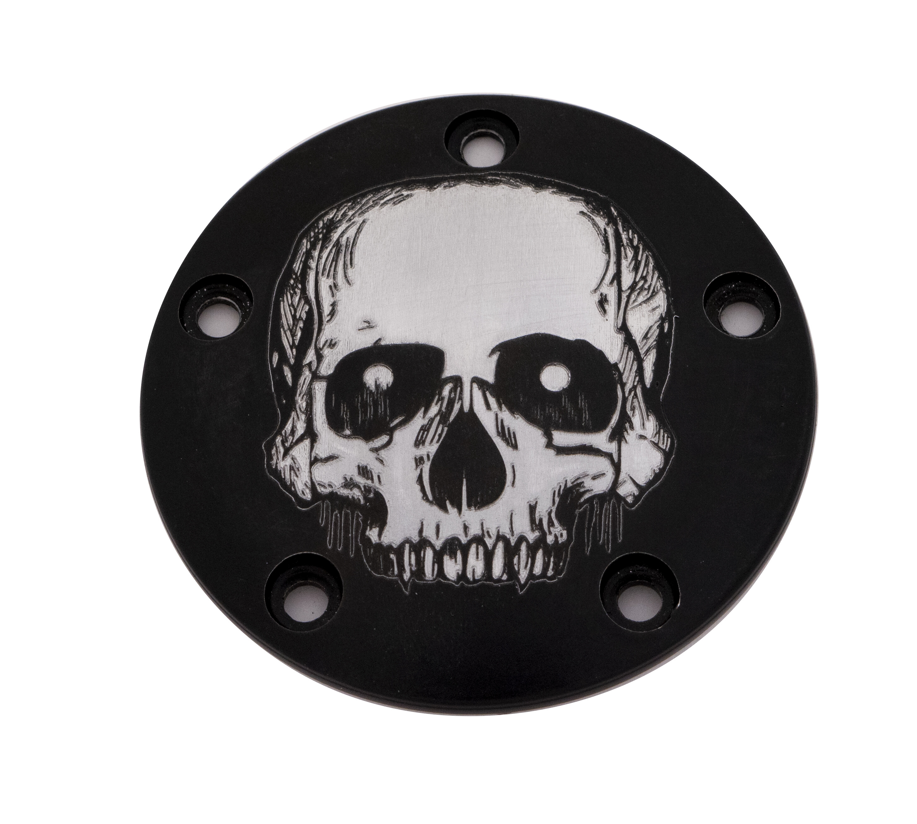 CUSTOM ENGRAVING TC TIMER COVER SKULL BLACK