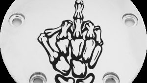 CUSTOM ENGRAVING TC TIMER COVER BONE FINGER CHROME