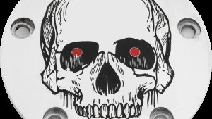 CUSTOM ENGRAVING TC TIMER COVER SKULL CHROME