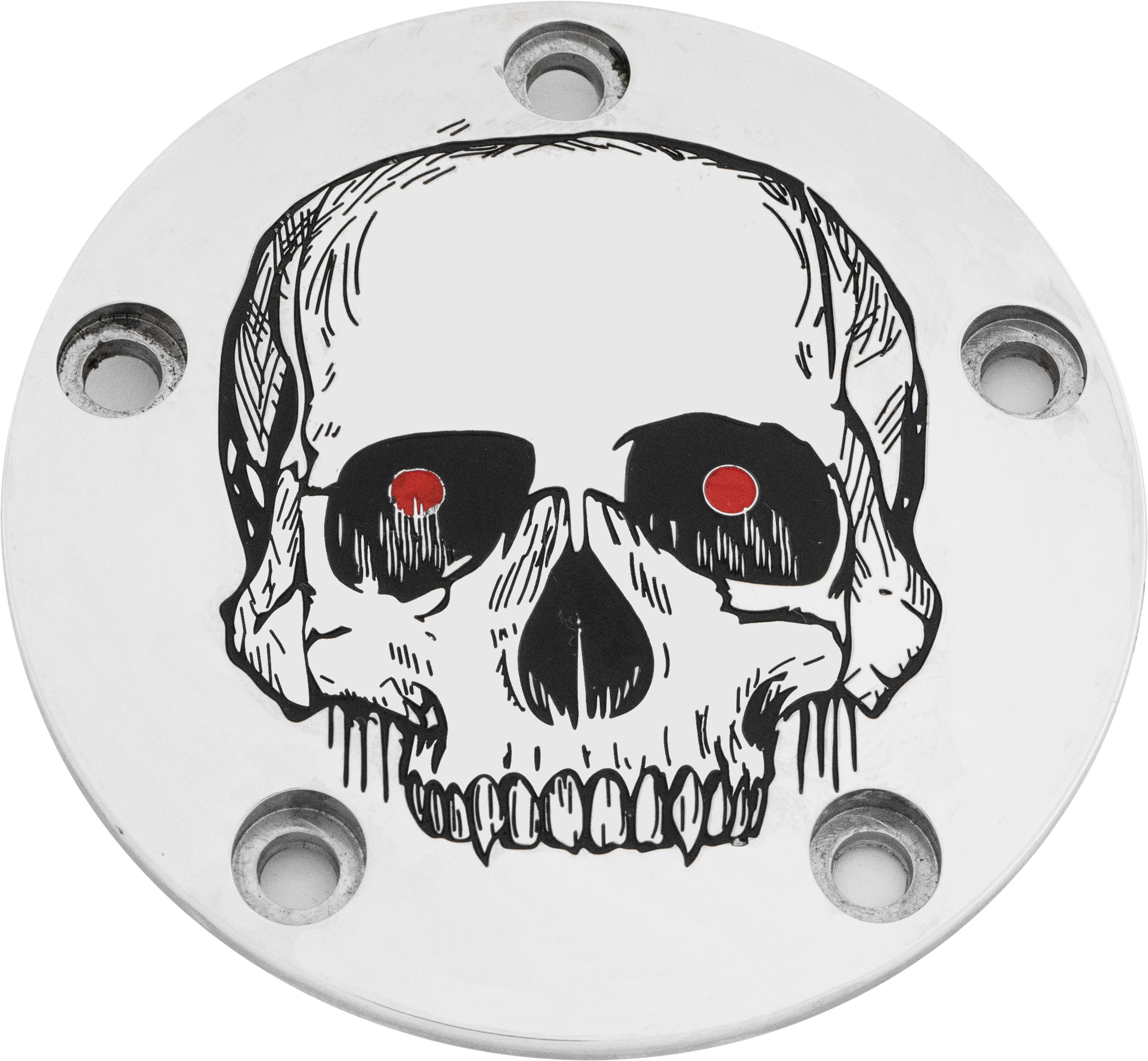 CUSTOM ENGRAVING TC TIMER COVER SKULL CHROME