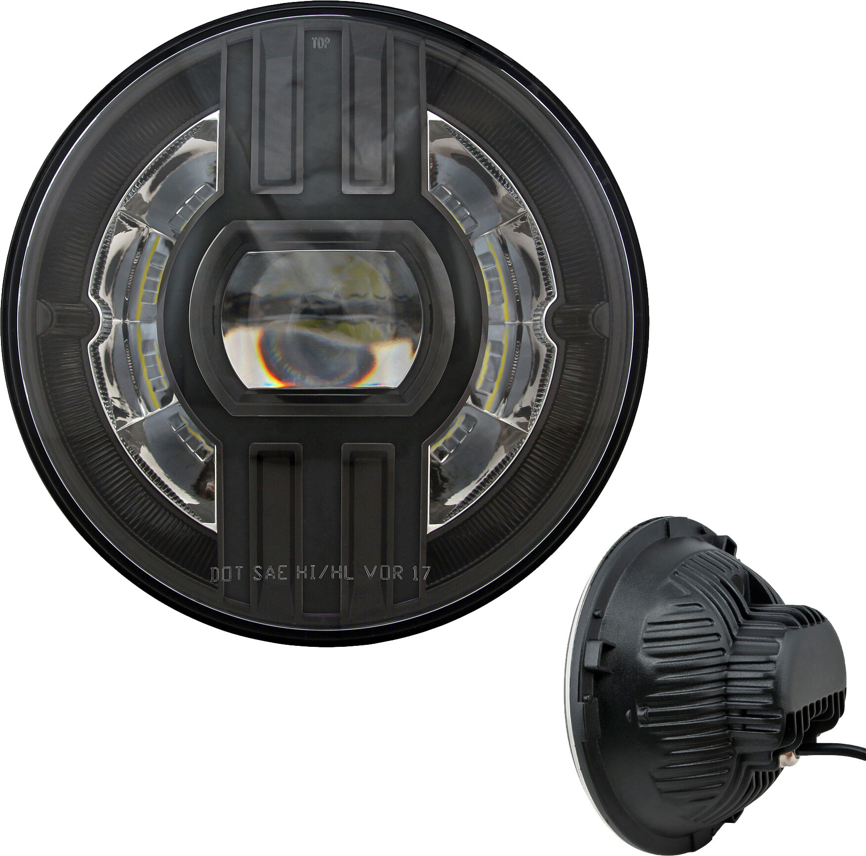 CYRON HEADLIGHT 7" BEAST 2 PITCH BLACK W/DRIVING LIGHT