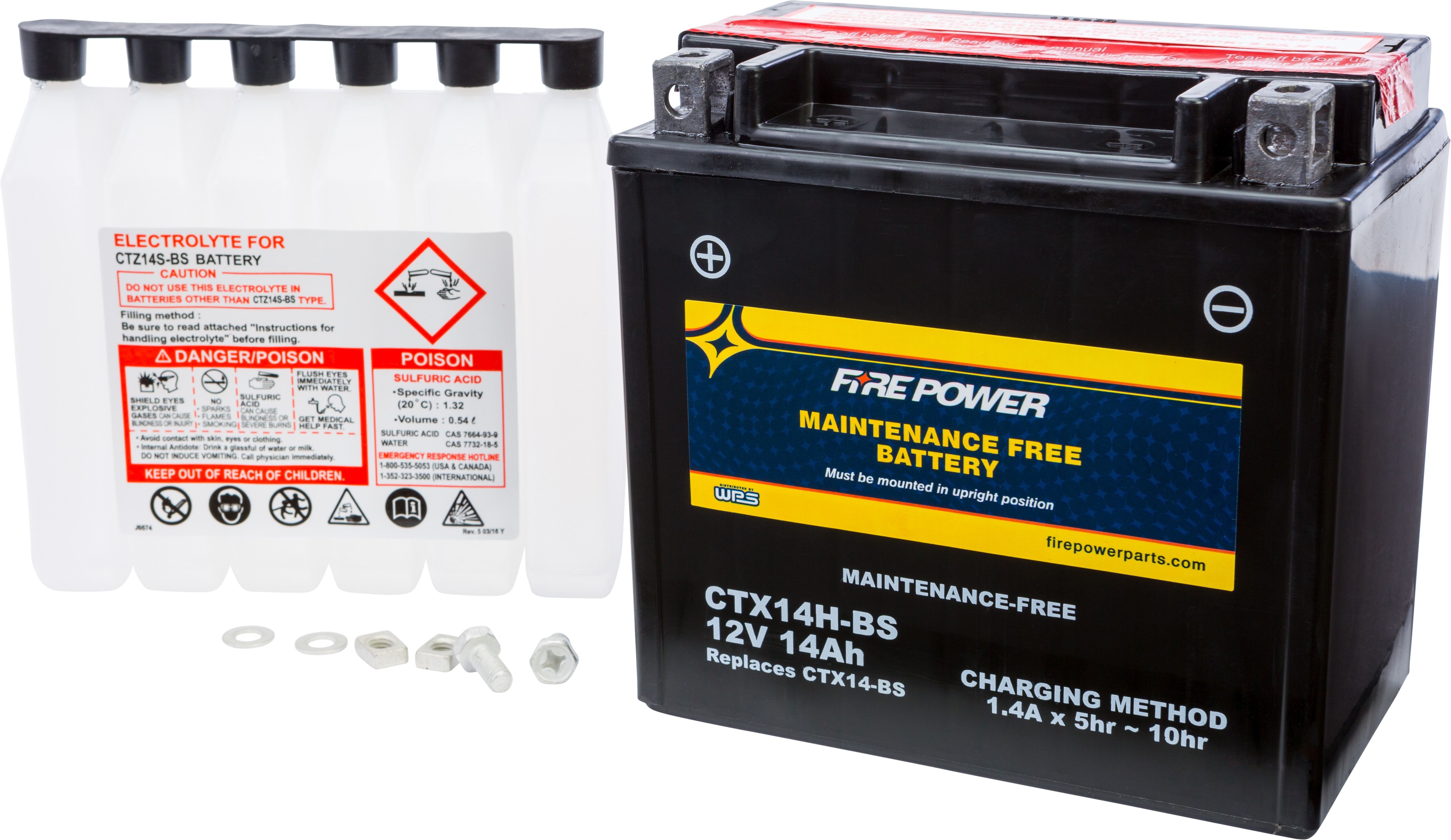 FIRE POWER BATTERY CTX14H-BS MAINTENANCE FREE