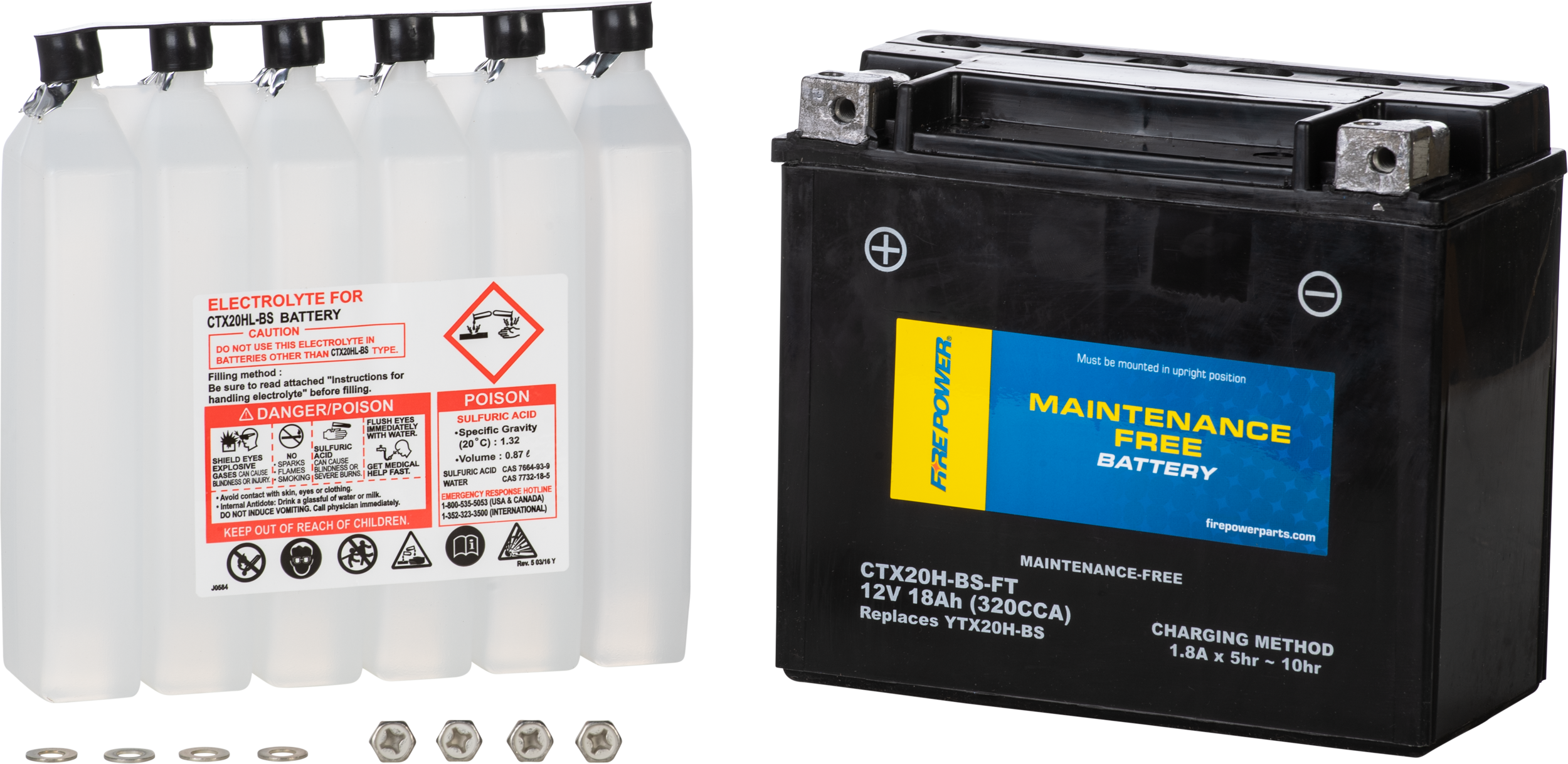 FIRE POWER BATTERY CTX20H-BS-FT MAINTENANCE FREE