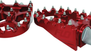 FLO MOTORSPORTS MOTO SYTLE FOOTPEG SET RED 2"X3.125"