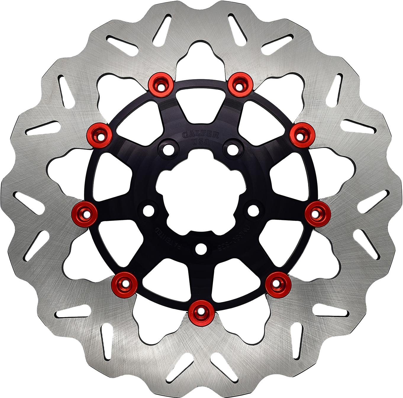 GBrakes ROTOR 11.5" FLOATING WAVE FR BLACK/RED BUTTONS