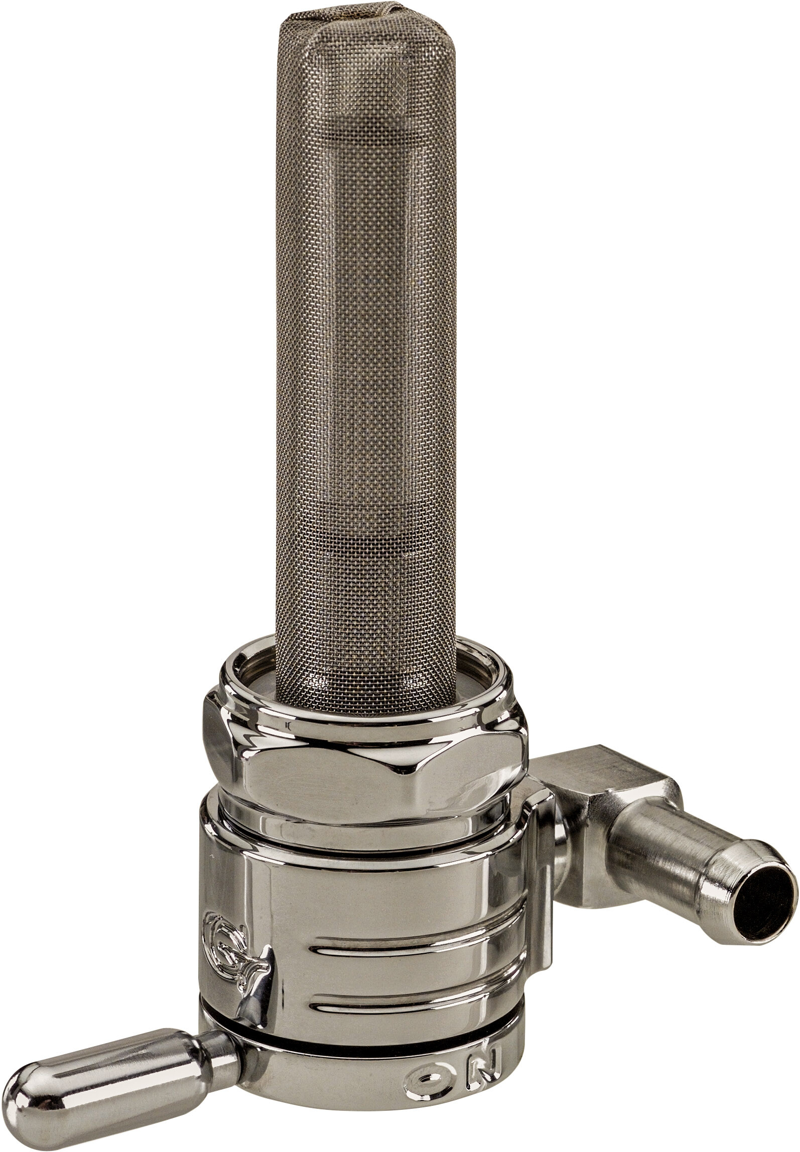 GOLAN 22MM PETCOCK BACKWARD CHROME 5/16 HOSE