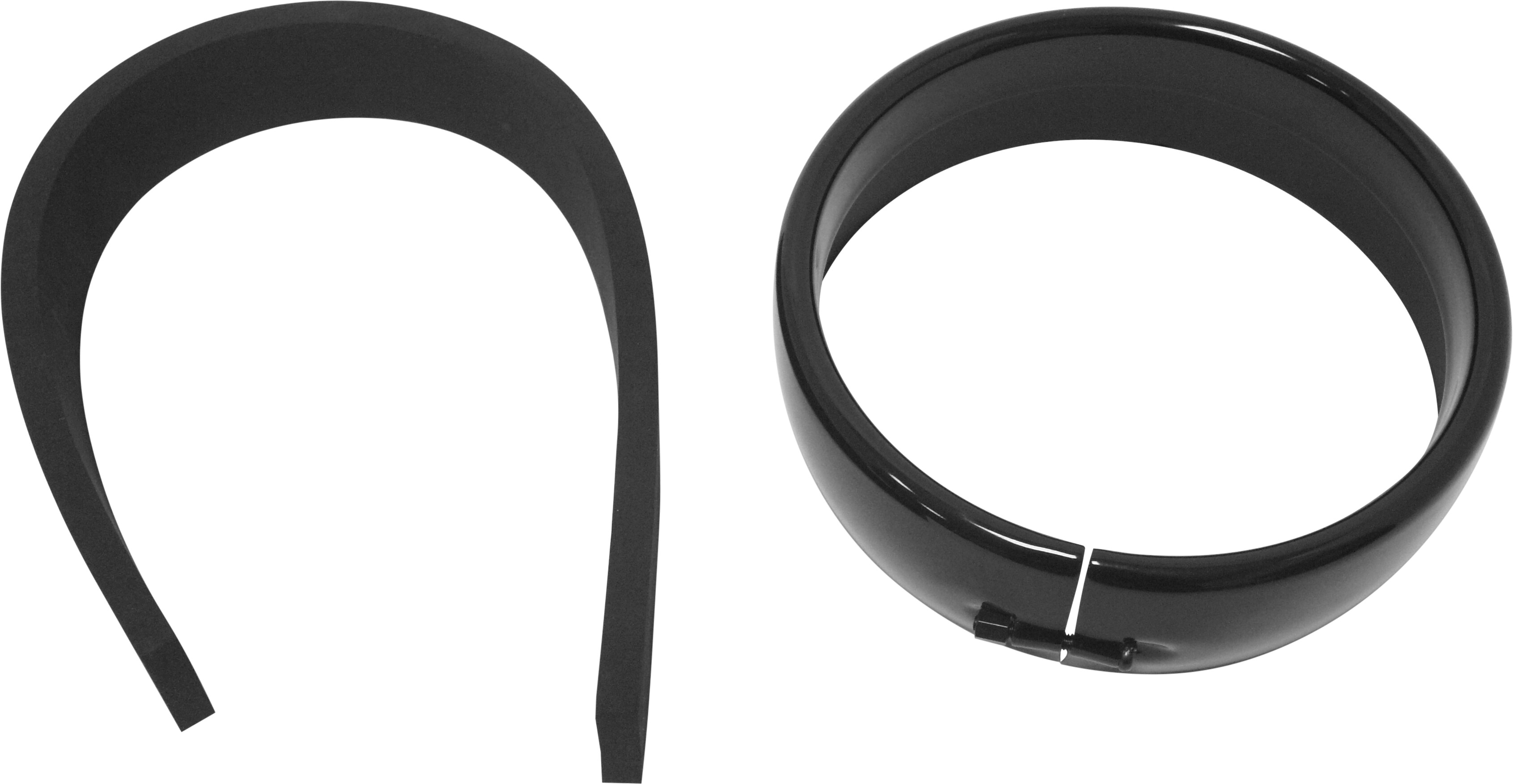 HARDDRIVE FRENCHED HEADLIGHT TRIM RING BLACK 5-3/4 CLAMP STYLE