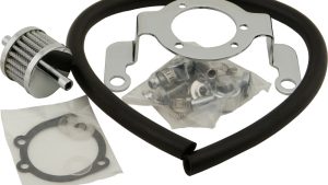 HARDDRIVE COMPLETE MNT KIT BREATHER HOSE CHROME BIGTWIN 93-17 NON-TBW