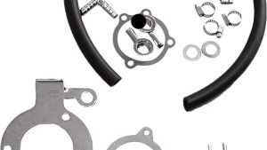 HARDDRIVE COMPLETE MNT KIT BREATHER HOSE CHROME TOURING 08-16