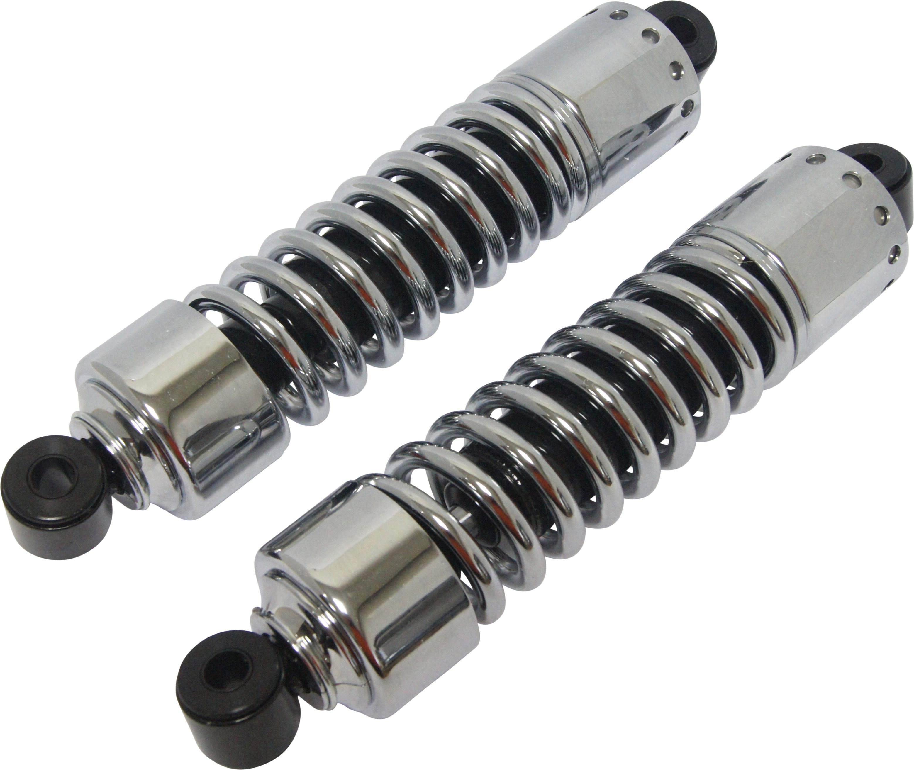 HARDDRIVE 12" SHOCK W/SHORT COVER CHROME BIG TWIN 73-86