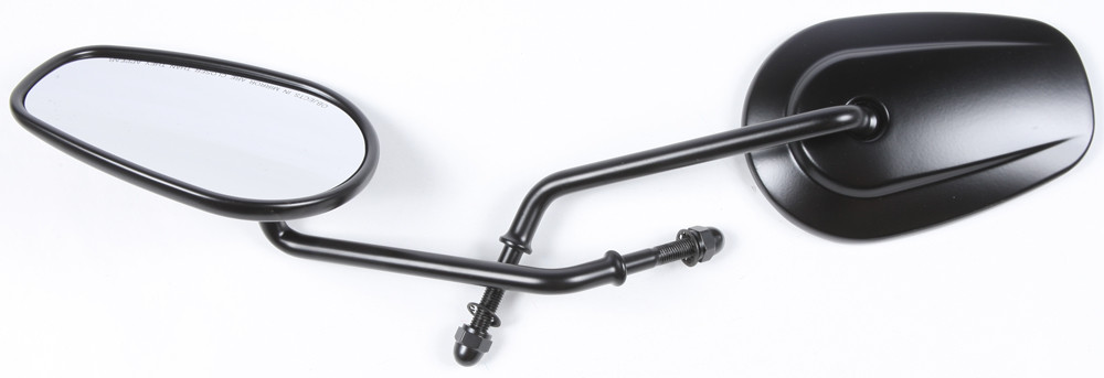 HARDDRIVE MIRROR OE STYLE TAPERED LONG STEM BLACK