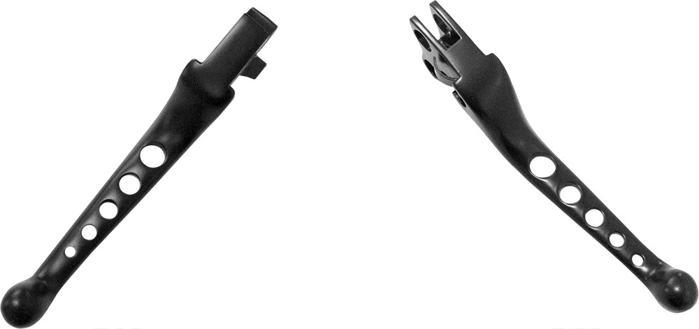 HARDDRIVE 5-HOLE LEVER SET BLACK BIG TWIN 07-UP
