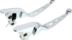 HARDDRIVE 3-HOLE LEVER SET CHROME FLT `21-22 CBL CLUTCH