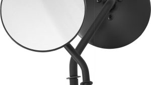 HARDDRIVE 4" ROUND MIRROR BLACK LEFT SIDE